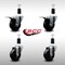Service Caster 3.5'' SS Soft Rubber Swivel 1-3/8'' Expanding Stem Caster Set 2 Total Lock Brakes, 4PK SCC-SSEXTTL20S3514-SRS-2-S-2-138 - alternate 4
